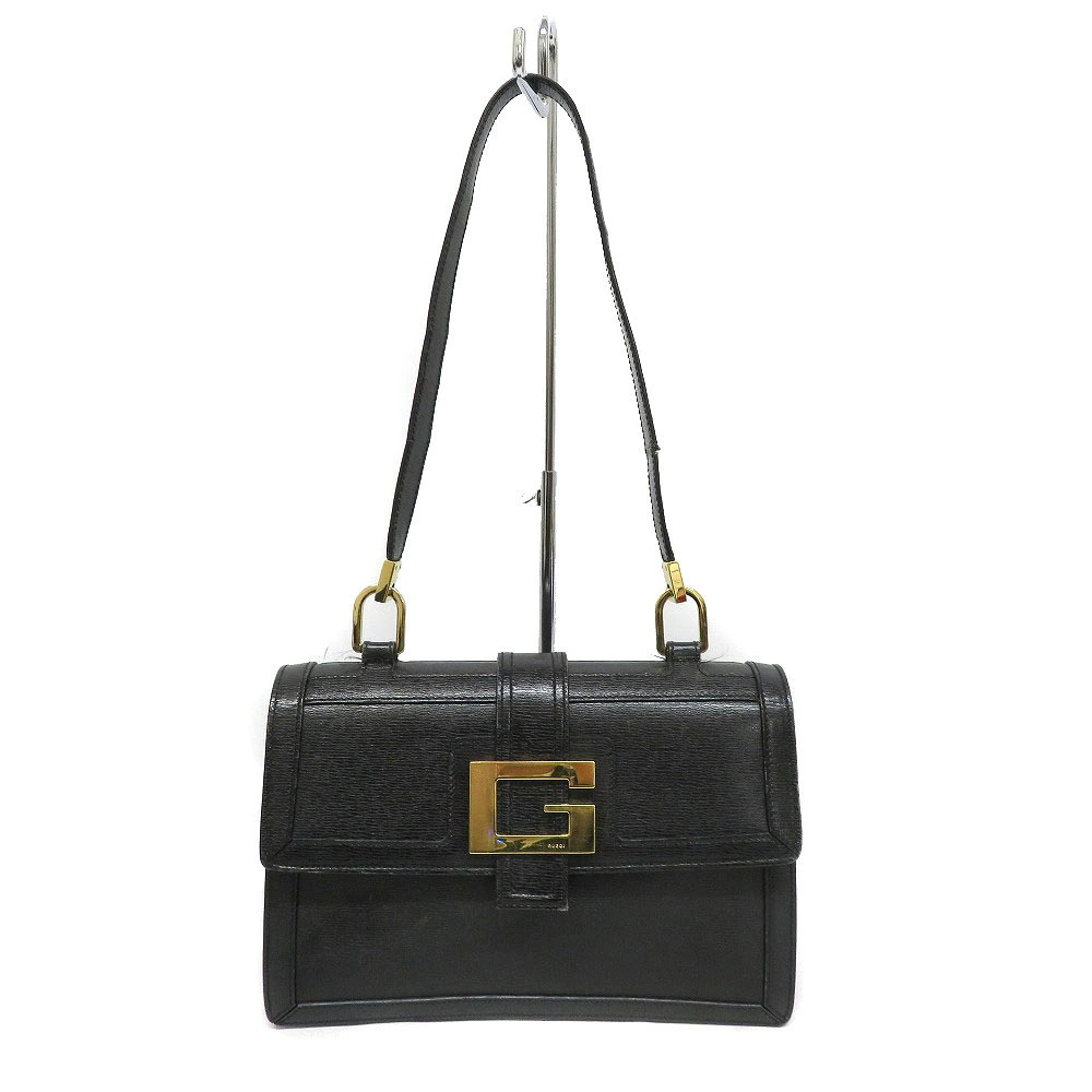 GUCCI Handbag Shoulder Bag Leather Black